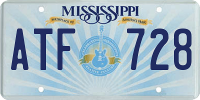 MS license plate ATF728