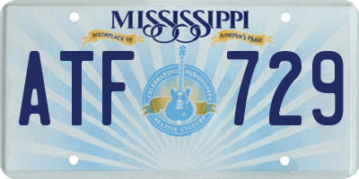 MS license plate ATF729