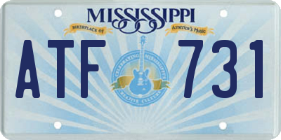MS license plate ATF731