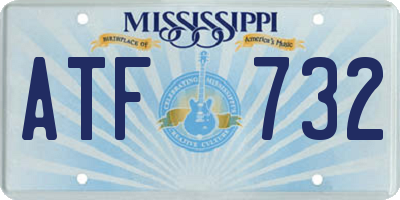 MS license plate ATF732
