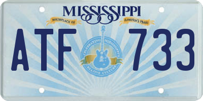 MS license plate ATF733