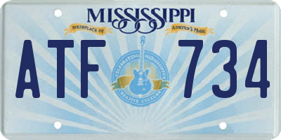 MS license plate ATF734