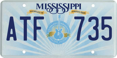 MS license plate ATF735
