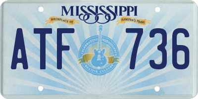 MS license plate ATF736