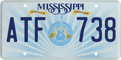 MS license plate ATF738