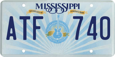 MS license plate ATF740