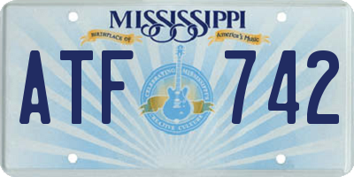 MS license plate ATF742