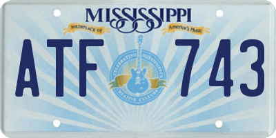 MS license plate ATF743