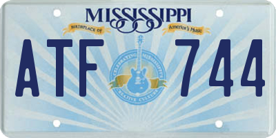 MS license plate ATF744