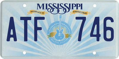 MS license plate ATF746