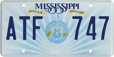 MS license plate ATF747