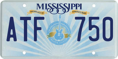 MS license plate ATF750