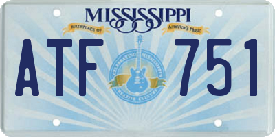 MS license plate ATF751