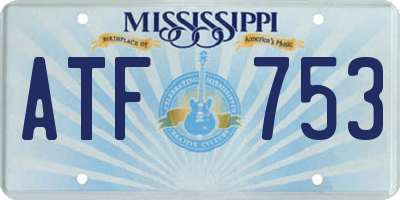MS license plate ATF753