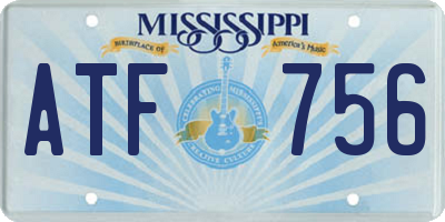 MS license plate ATF756