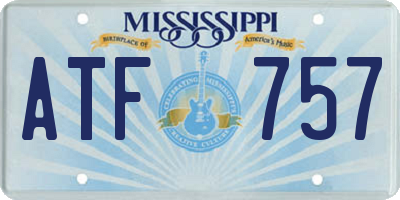 MS license plate ATF757