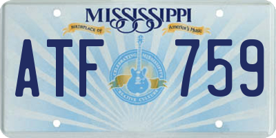 MS license plate ATF759