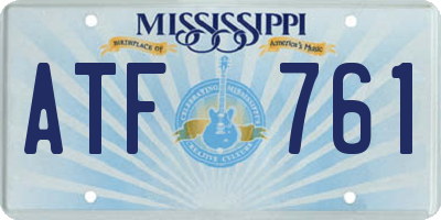 MS license plate ATF761