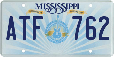 MS license plate ATF762