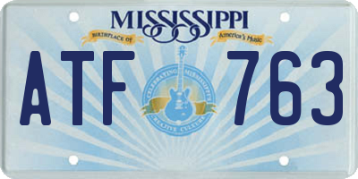 MS license plate ATF763