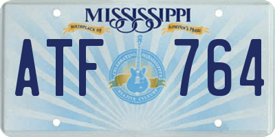 MS license plate ATF764