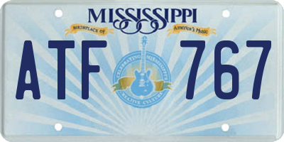 MS license plate ATF767
