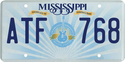 MS license plate ATF768