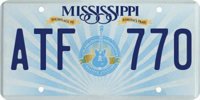 MS license plate ATF770