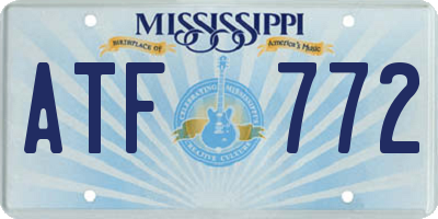 MS license plate ATF772
