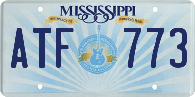 MS license plate ATF773