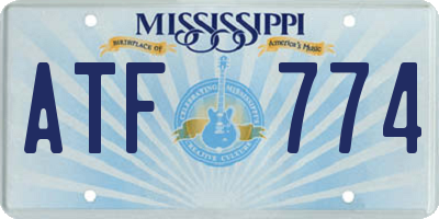 MS license plate ATF774