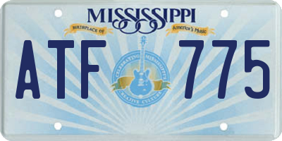 MS license plate ATF775