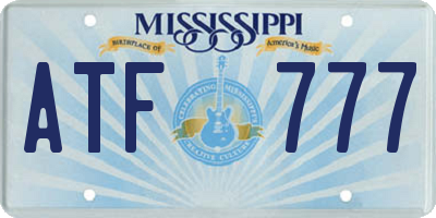 MS license plate ATF777