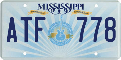 MS license plate ATF778