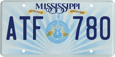 MS license plate ATF780