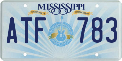 MS license plate ATF783