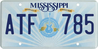 MS license plate ATF785