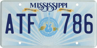 MS license plate ATF786