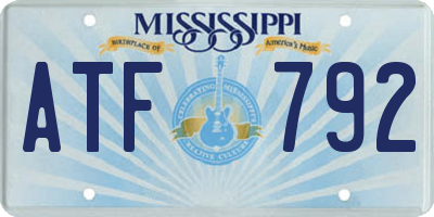 MS license plate ATF792