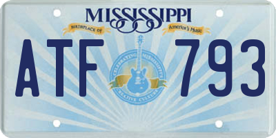 MS license plate ATF793