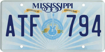 MS license plate ATF794
