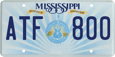 MS license plate ATF800
