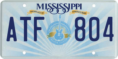 MS license plate ATF804