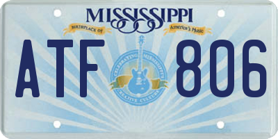 MS license plate ATF806
