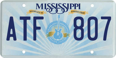 MS license plate ATF807