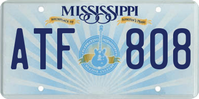 MS license plate ATF808