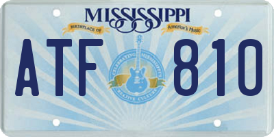 MS license plate ATF810