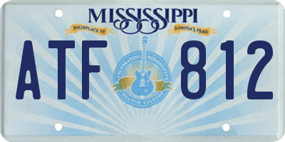 MS license plate ATF812