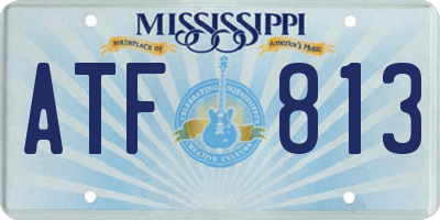MS license plate ATF813