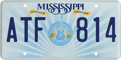 MS license plate ATF814